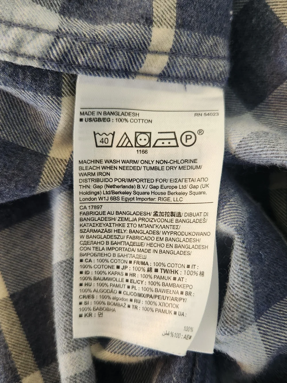 Banana Republic Blue Plaid Flannel Button Down Shirt Size Large